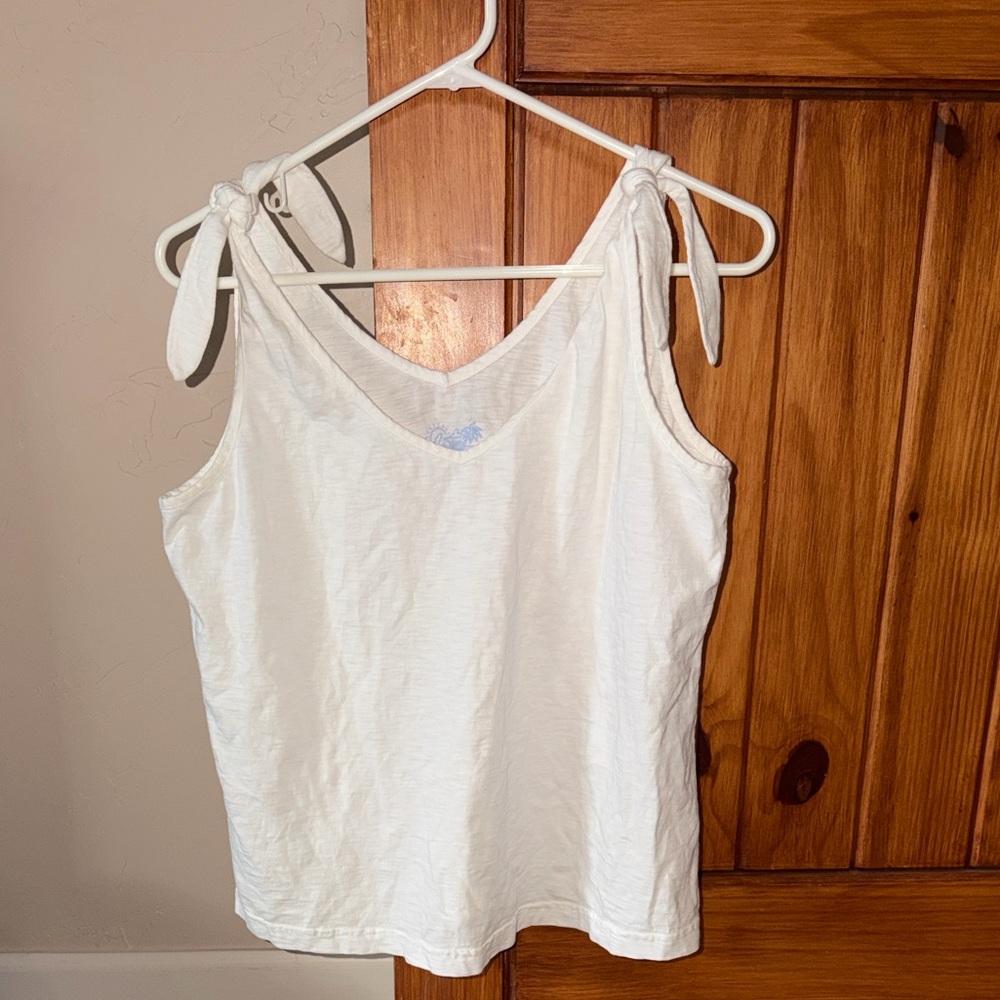 Southern Tide Cream Tie-Shoulder V-Neck Camisole